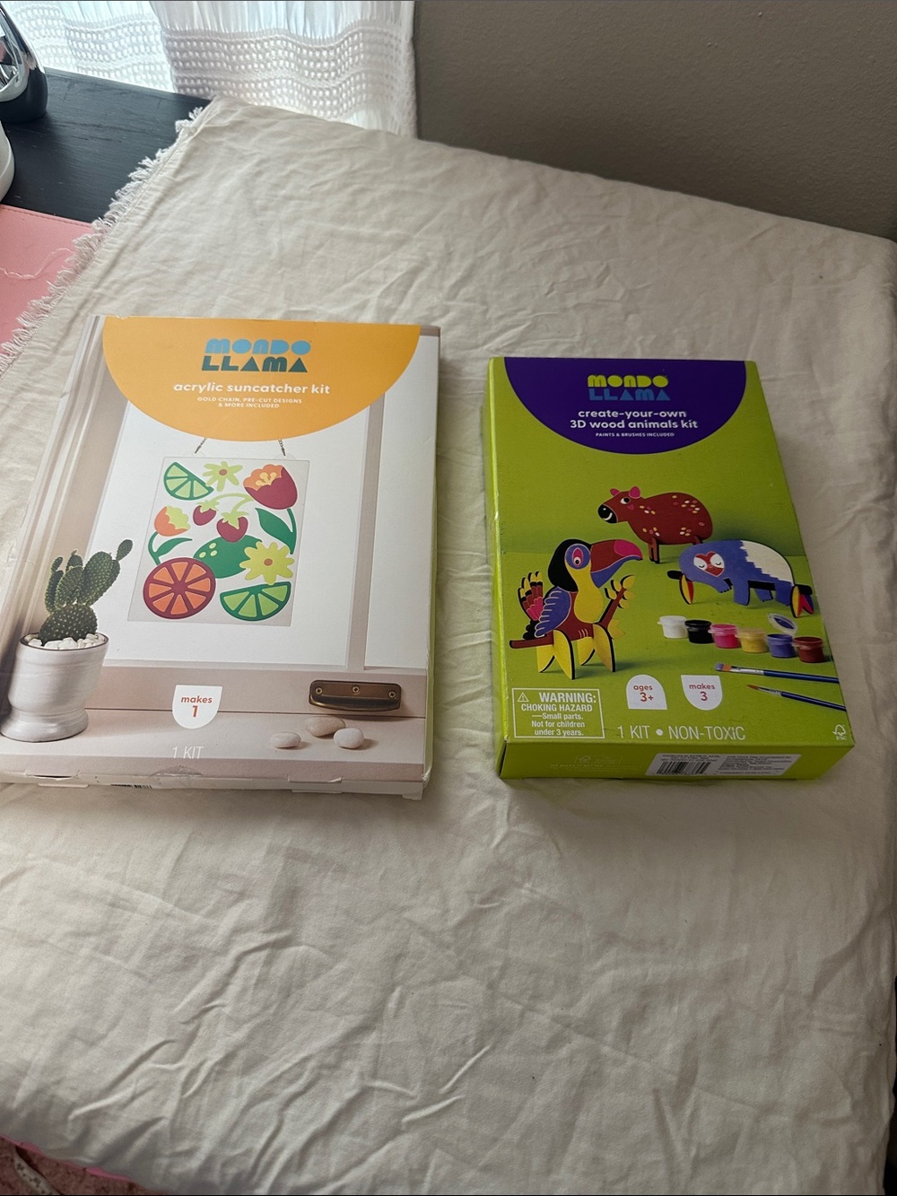 Mondo Llama Acrylic Suncatcher & 3D Wood Animals Craft Kits - NWT